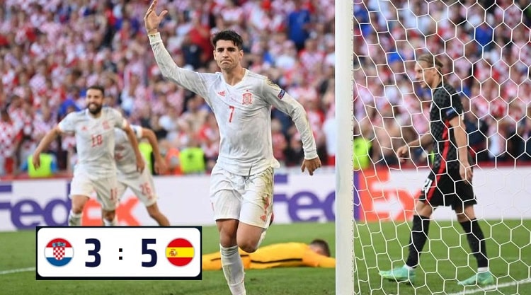 hasl pertandingan EURO 2020, Kroasia vs Spanyol