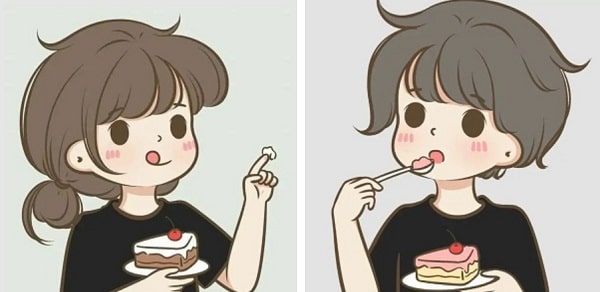 pp couple anime makan kue