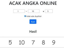 Acak Angka Online (Random Number Generator), Klik Disini