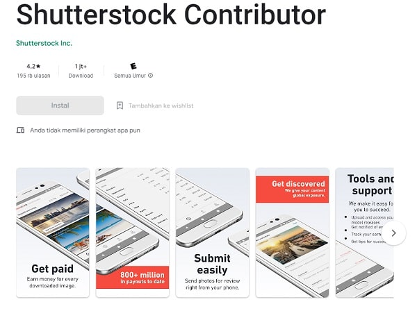 Aplikasi jual foto online di shutterstock