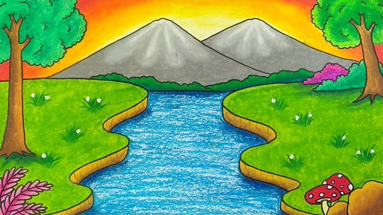 gambar dua pegunungan dengan danau