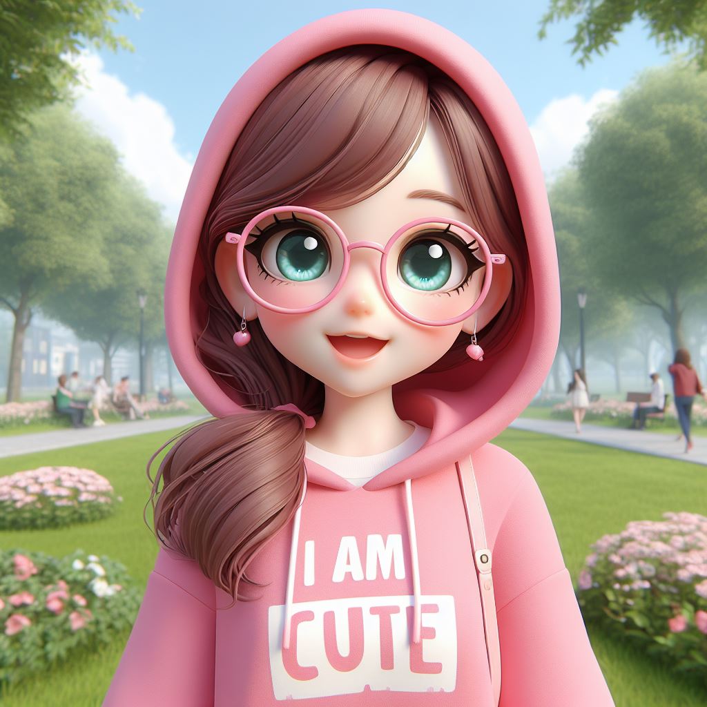 foto animasi 3D gadis pink