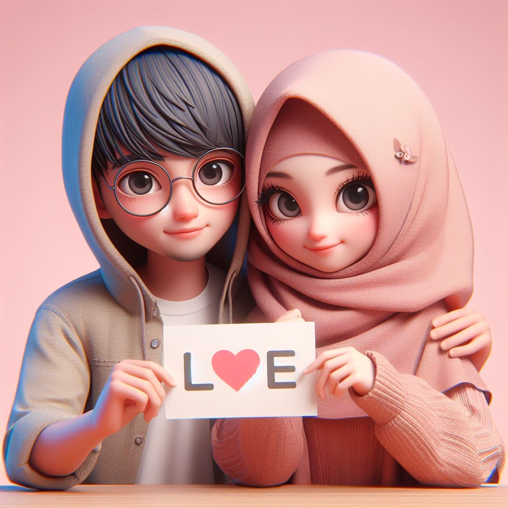 Profil WA Lucu dan Imut Couple hijab