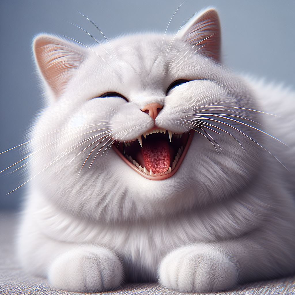 PP WA kucing putih tertawa
