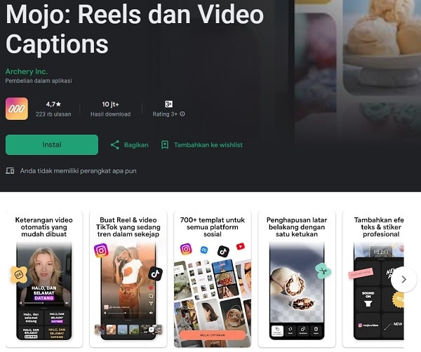 Cara menggunakan aplikasi Mojo